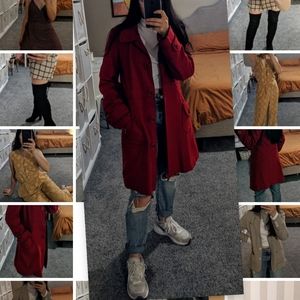 Beautiful deep red pea coat